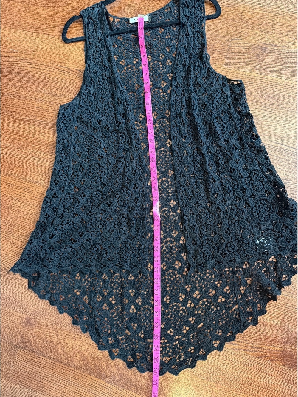 Adora Black Crochet Sleeveless Vest - Picture 5 of 8